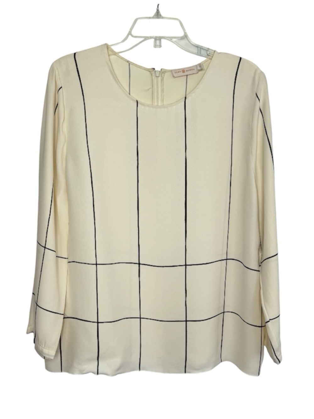 TORY BURCH Heavy Silk Long Sleeves Blouse Off White Size 14